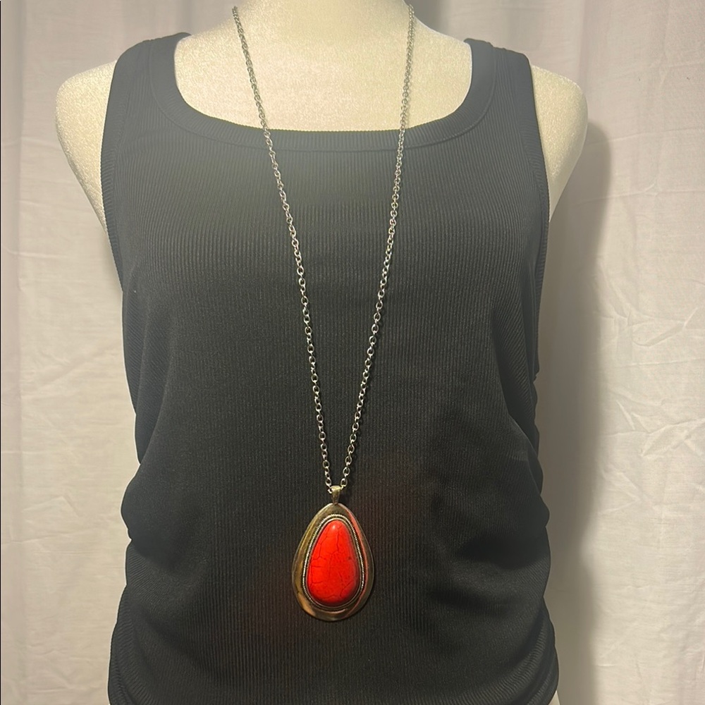 Elegant Red Pendant Necklace